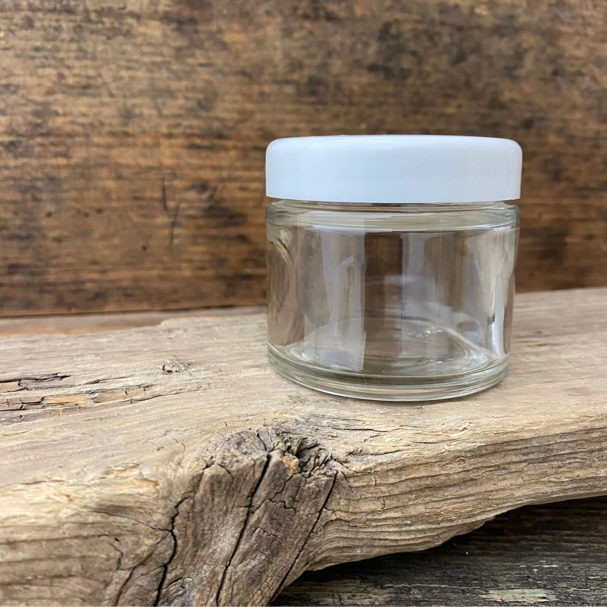 Glastiegel 100 ml, Deckel weiß